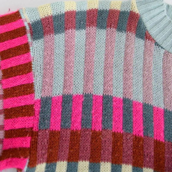 Vintage Coogi-Like Multi-Colour  Rectangular Shapes Knit Mockneck Sweater M - Picture 9 of 12